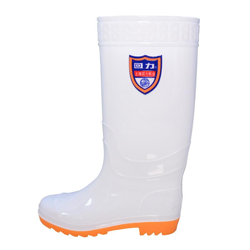 White oil-resistant rain shoes food factory hygiene shoes work shoes beef tendon sole rain boots labor insurance rubber shoes