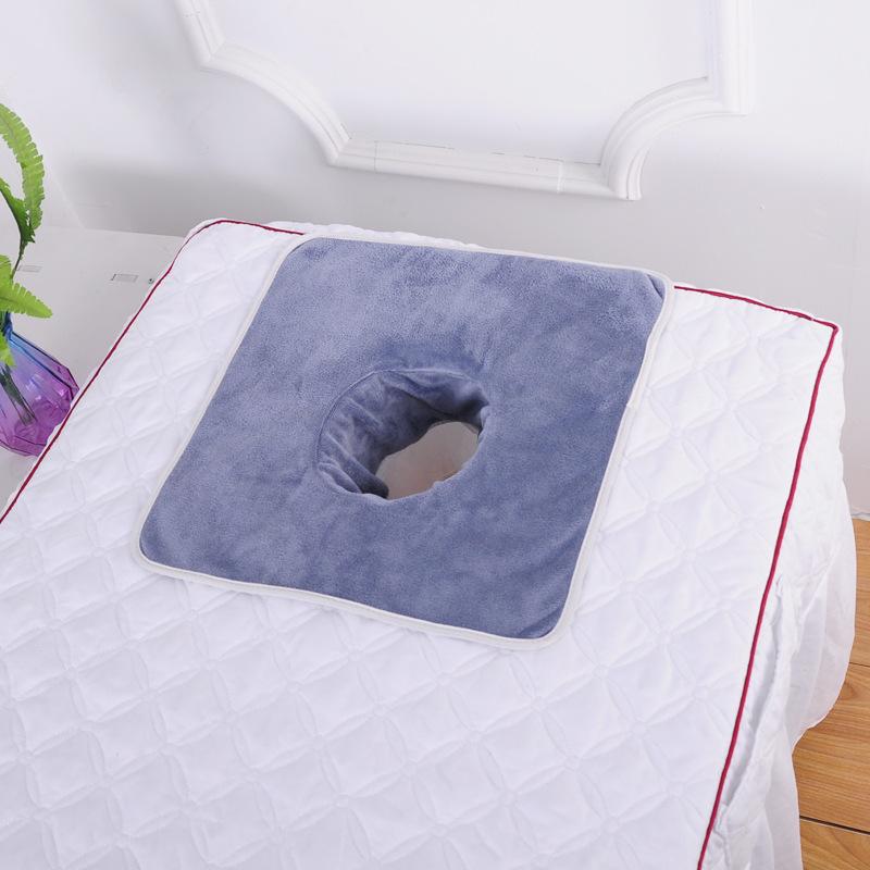 1 Pcs 35*35cm Thickened Beauty SPA Massage Table Planking Face Towel With Hole For Hospital Hotel Beauty Salon