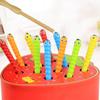Magnetisches Wurmfangspiel aus Holz – Montessori-Früherziehungsspielzeug für Hand-Auge-Koordination und Konzentration