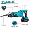 1500W 388VF Wood Metal Cutting Tool For 18V Battery Electric Cordless Reciprocating Saw with 4 Blades Saber Saw