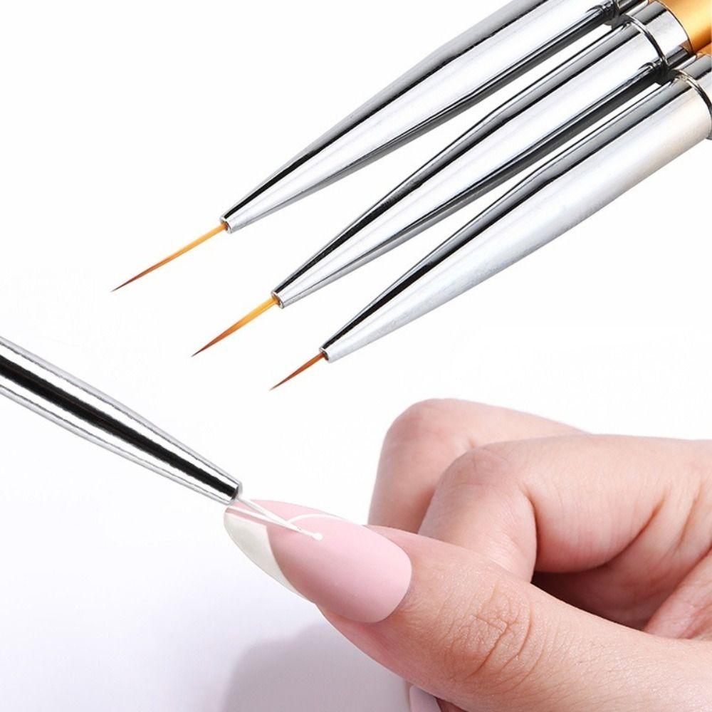 Acrylic Nail Art Liner Brush French Stripe Painting Pen DIY UV Gel Brushes