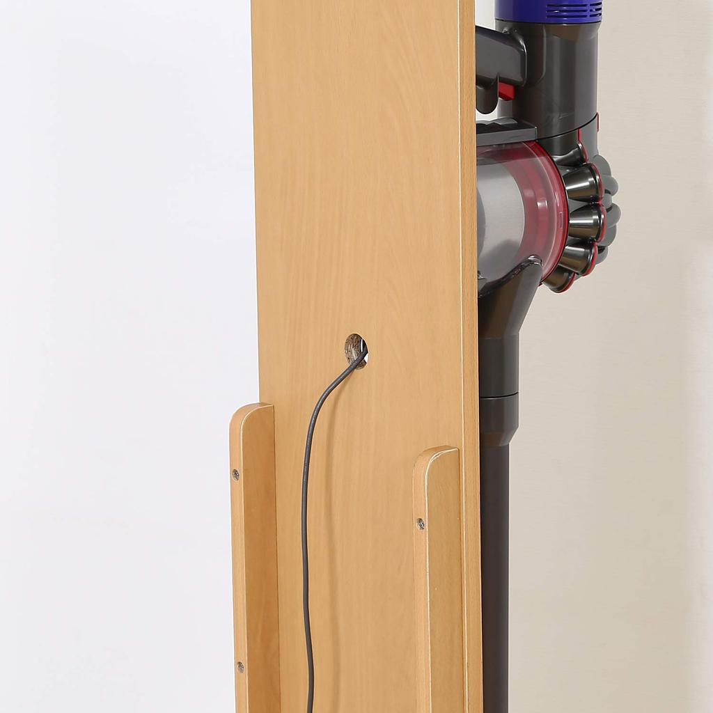 Fuji Boeki Cleaner Stand Vacuum Cleaner Storage Width 24cm Natural Wood Compatible with Dyson Series 99746