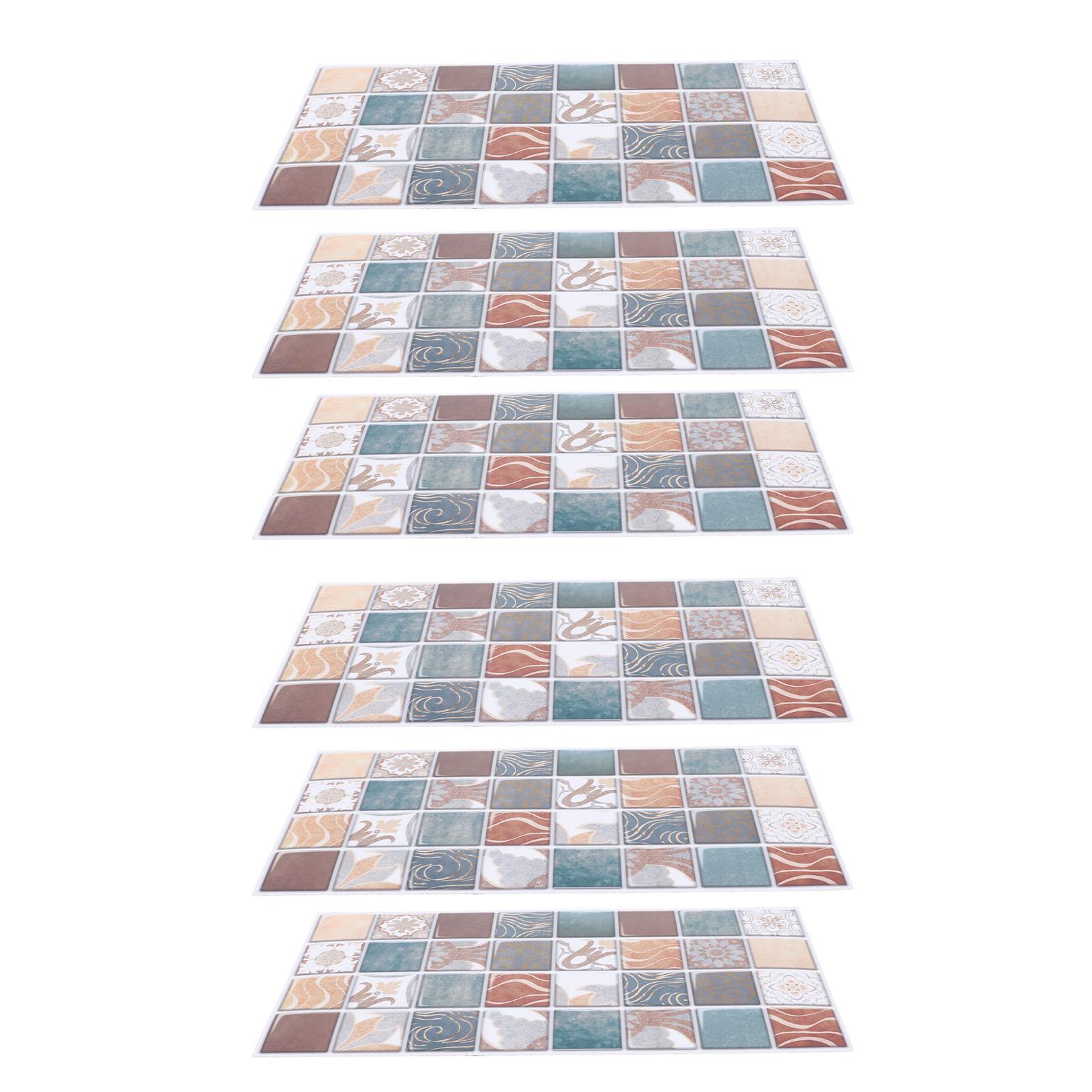 

6 шт. Обои для кухонного фартука ПВХ Самоклеящиеся Водонепроницаемые Маслостойкие Отклеивающиеся и приклеивающиеся Фартук для дома