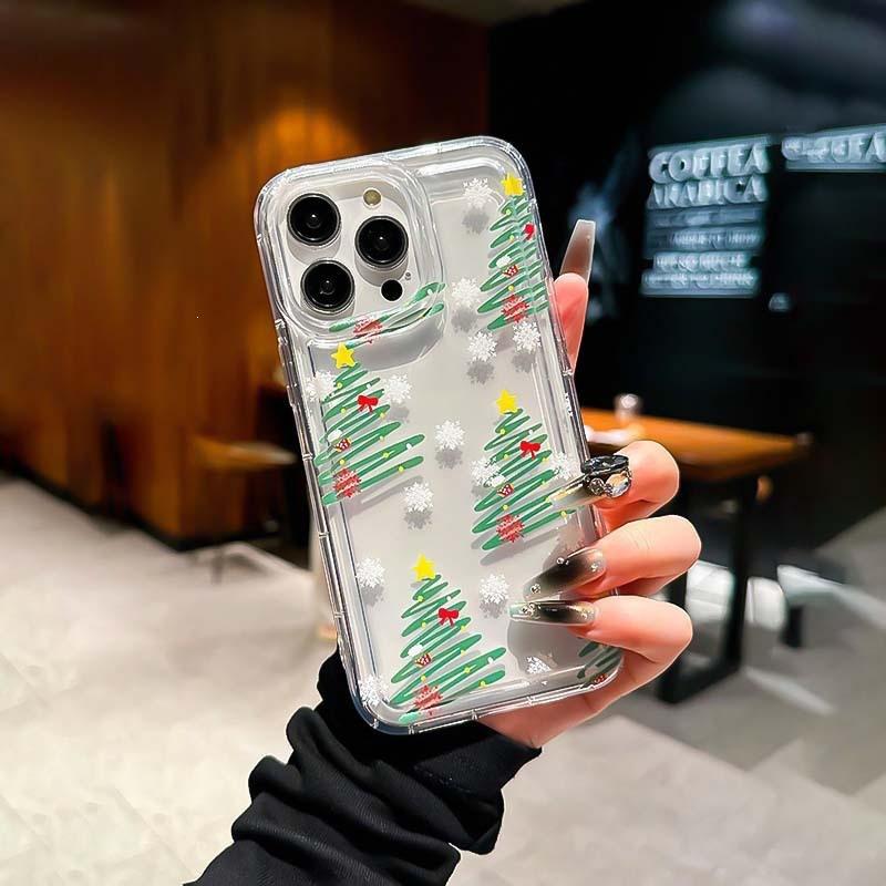 Fun Christmas tree iPhone11/12 mobile phone case 15Promax Apple 13/14 anti-drop soft case xr/xs/78