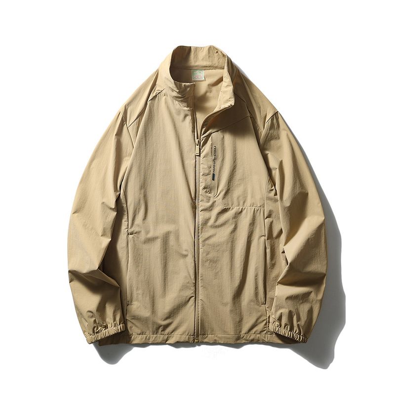 Ultra-Thin Breathable Ice Silk Stand Collar Sun Protection Clothing 2024 New Arrival Men Summer Fishing Outwear Export Lightweight Wind Shield