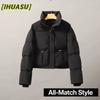 Women's Fashion Casual Fall Winter Solid Color Print Long Sleeve Jackets & Coats Down Coats