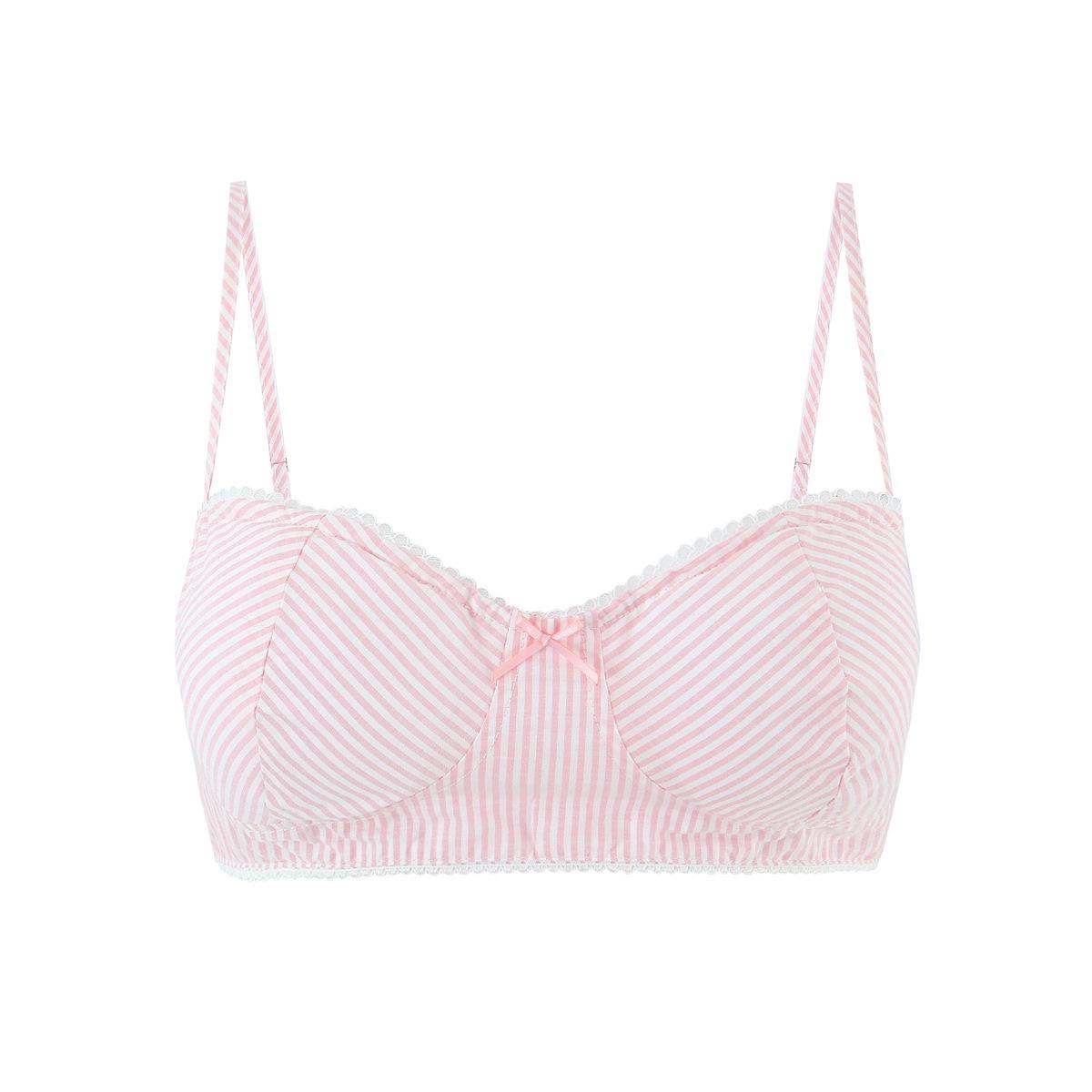 Sweet Striped Lace Patchwork Strapless Cropped Camisole – Sexy Slimming Hot Girl Style Large