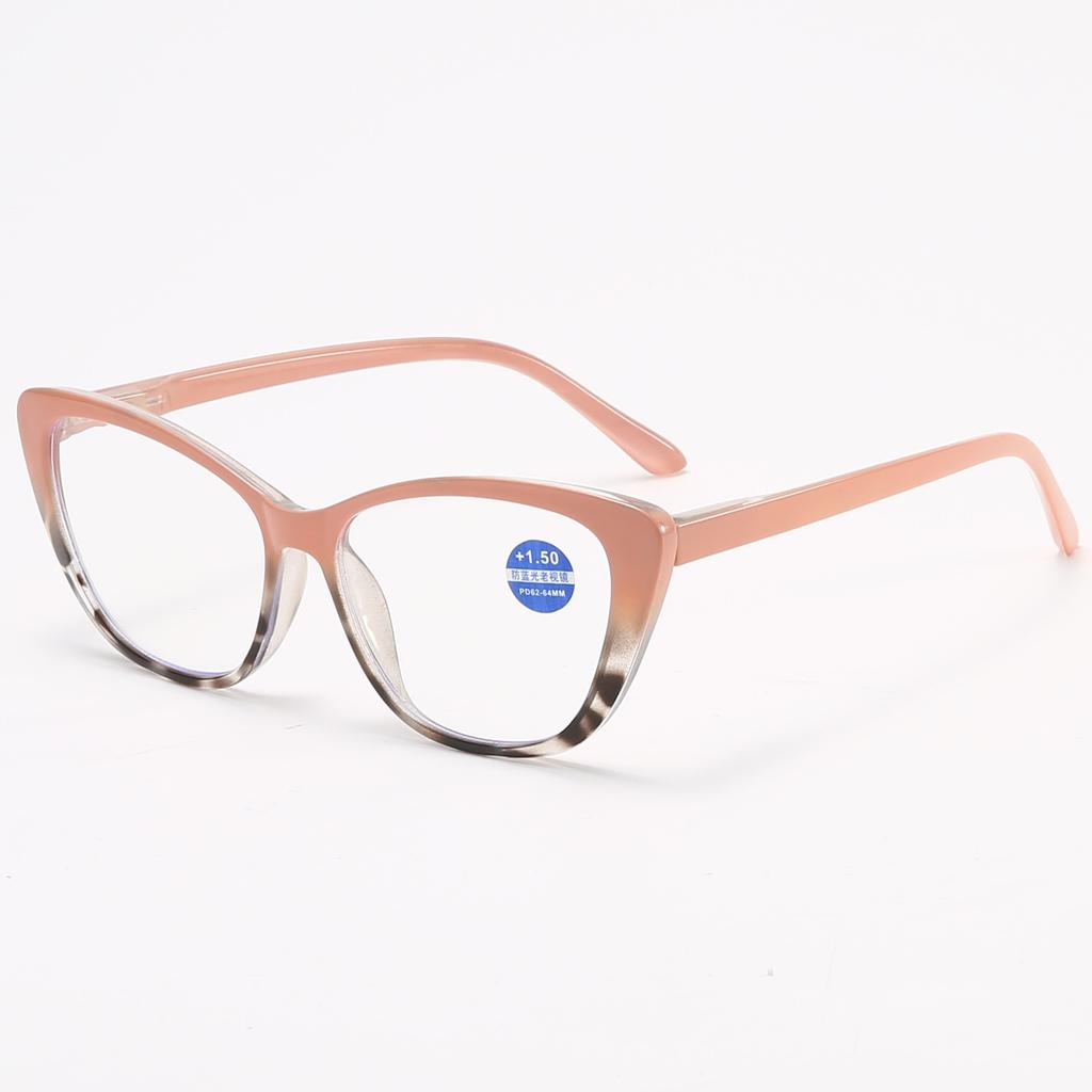 Anti Blue Light Cat Eye Reading Glasses Presbyopia Hyperopia Women Computer Eyewear Spring Legs Eyeglasses +1.0 +1.5 +2.0 +2.5