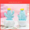 Adorable Miniature Cactus Decoration Resin Office Desk Plant Figurine Love Blue