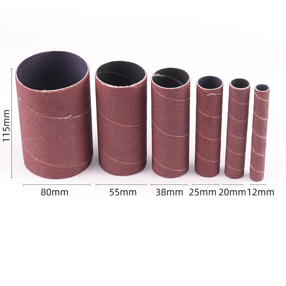 6pcs Universal Sanding Drum Kit Polish Polishing  Sleeve Accessories Sandpaper Sleeves
