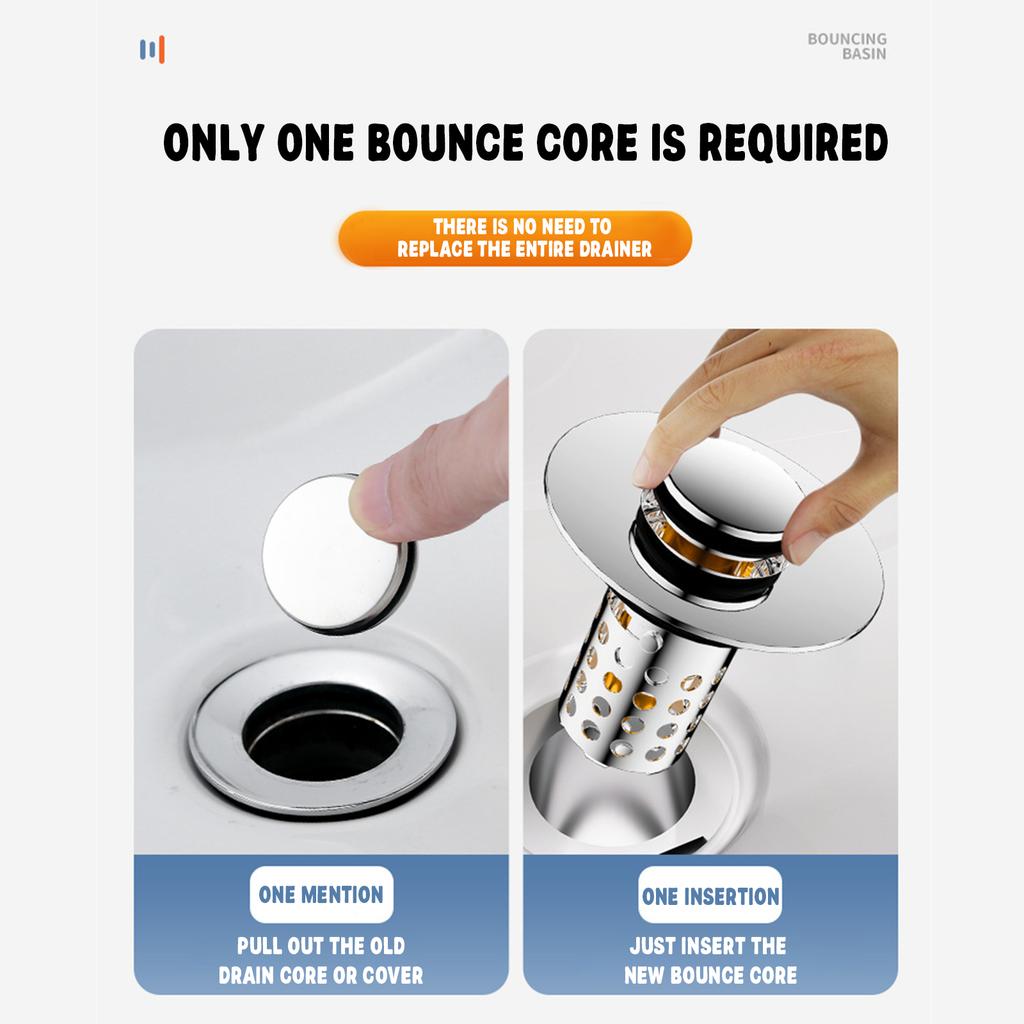 Upgraded 4-in-1 Bathroom Sink Strainer, Universal Up Sink Stopper With 2-Layer Detachable Hair Catcher Filter Basket, Fit 1.1-2.36 US Basin, Anti-Cl