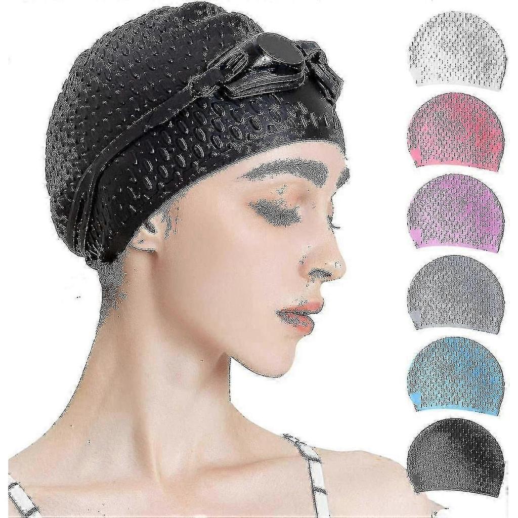 Silicone Swim Cap,comfortable Bathing Cap Ideal For Curly Short Medium