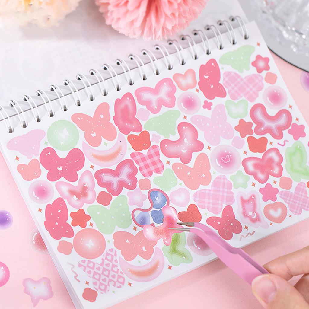Decorative Stickers Multiple Patterns Laptop Skateboard Coil Sticker Book for Handbook Notebook