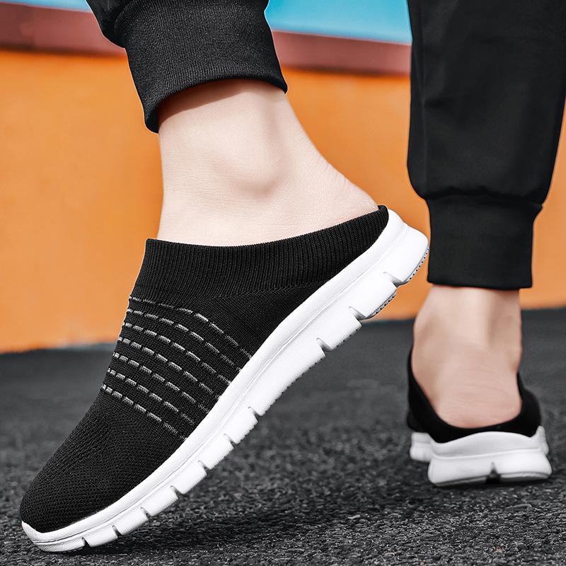 Fashion Men's Summer New Mesh Hiking Breathable Lazy Set for Outdoor Walking Lightweight Large Soft Bottom Comfortable Slippers 39-46