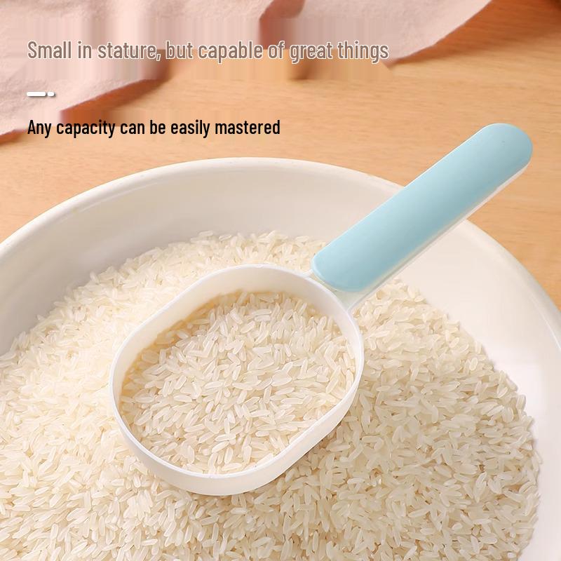Multifunctional Plastic Rice & Flour Scoop with Long Handle and Clip