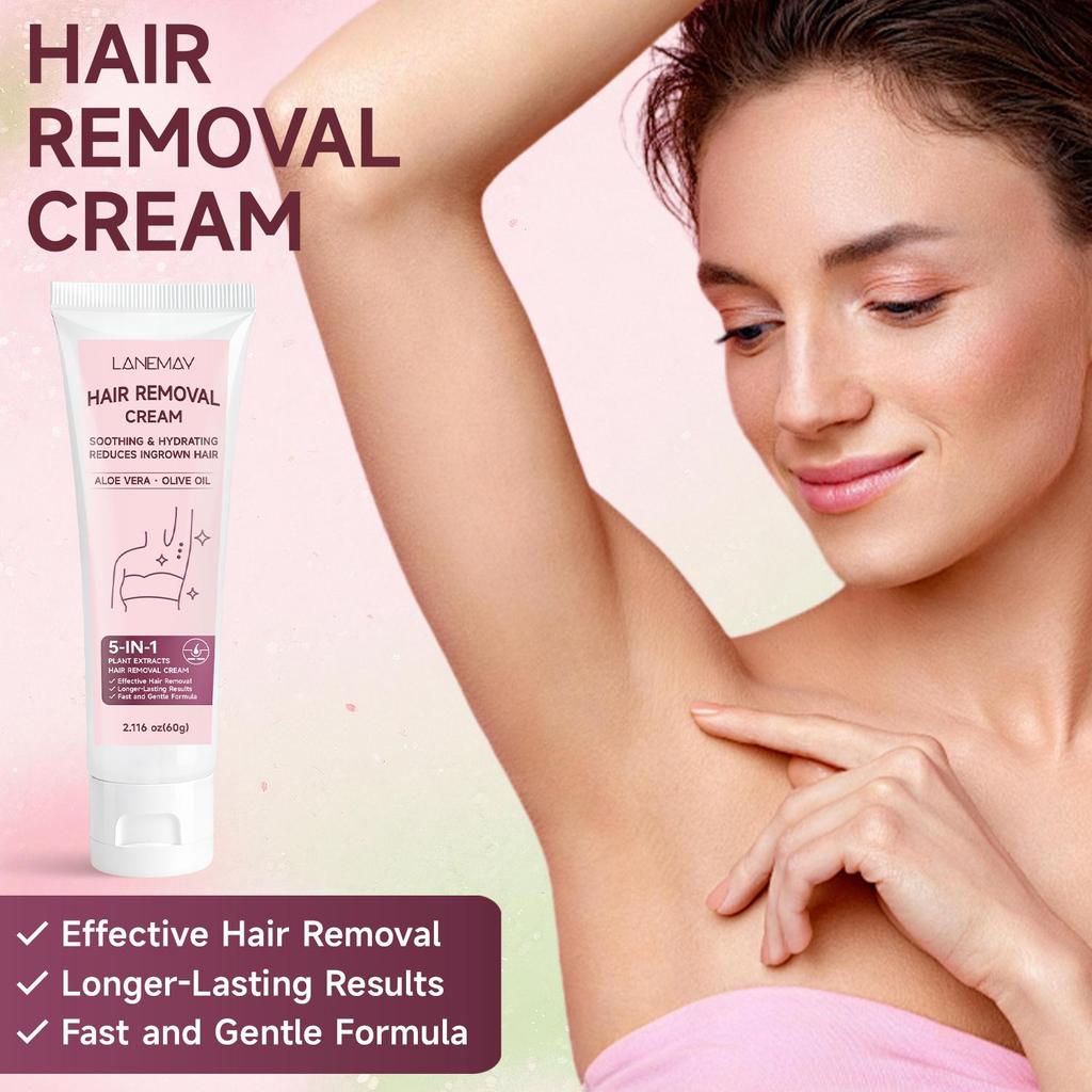 Hair Removal Cream-Effective Hair Removal-Longer-Lasting Results-Fast And Gentle Formula-Suitable For Arms, Legs, Underarms, 60g