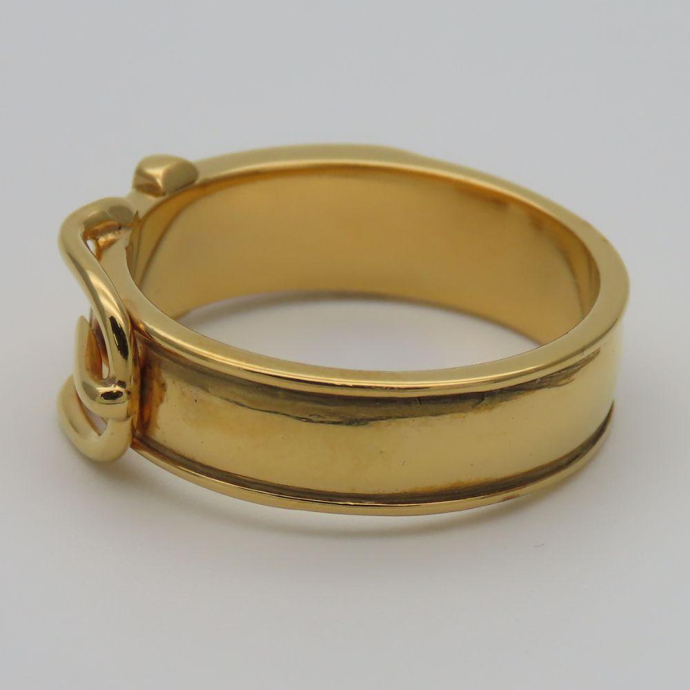 Used HERMES Scarf Ring Saintur Belt Metal 6.1g Gold Gold Plated