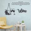 Hollow Out Metal Wine Wall Art Black Wine Letter Wall Decor Wine Themed Wall Decor  Patio