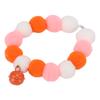 Pet Collar Soft Lightweight Plush Balls Cute Dog Cat Collar with Bell for Party DailyOrange 34cm