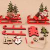 Weihnachtsschlitten Miniatur Holz Weihnachtsmann Schneemann Hirschschlitten Ornament für Kinder Geschenk Desktop Kleine Ornamente aus Holz abnehmbar