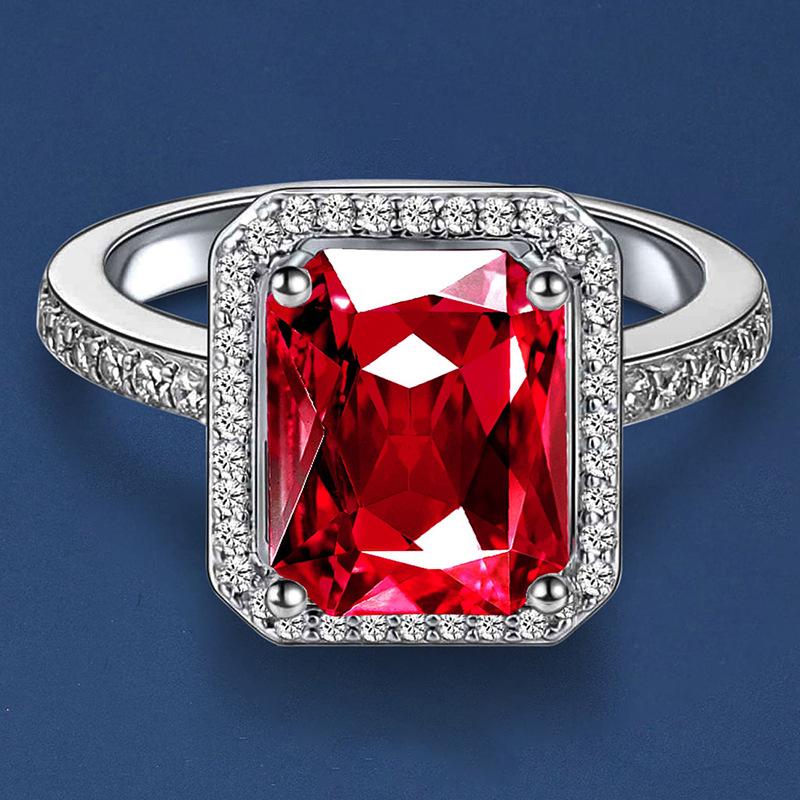 European and American zircon rings, men's and women's fashion niche design, high-end sense, generous zirconium rings, popular