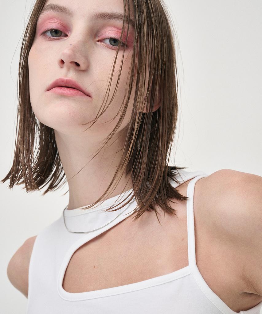 ETMON Cut Out Sleeveless Top, Ivory