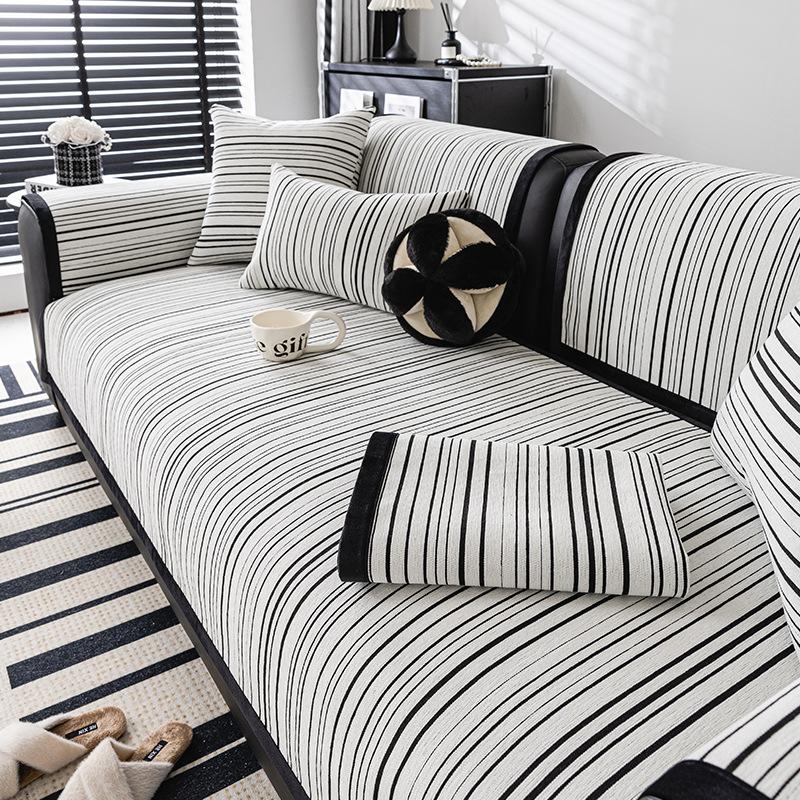 High-end Straight-row Sofa Cushion, Universal Anti-slip Cushion Cover for All Seasons, Cloth Cover, New Spring Style