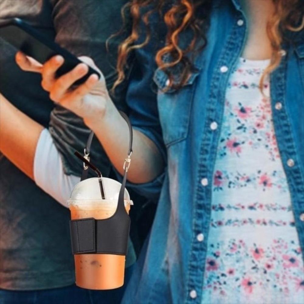 Insulating Function Cup Holder PU Water Bottle Sleeve Convenient Leather Cup Cover  Milk Tea Cups