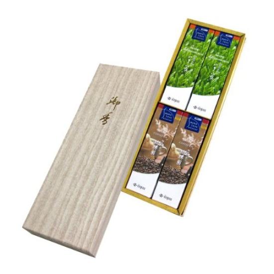 

Hana Kaori Series Kunjudo Incense, Green Tea & Coffee Assortment, 4-Pack, Japanese Paper Box, Light Smoke #5112