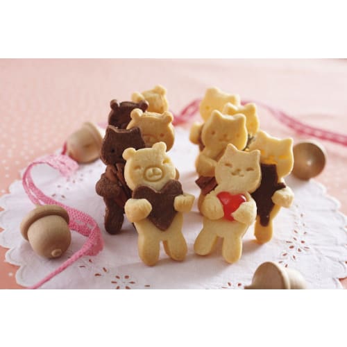 KAI Cookie Mold COOKPAD Cuddling Cat Made In Japan DL8075