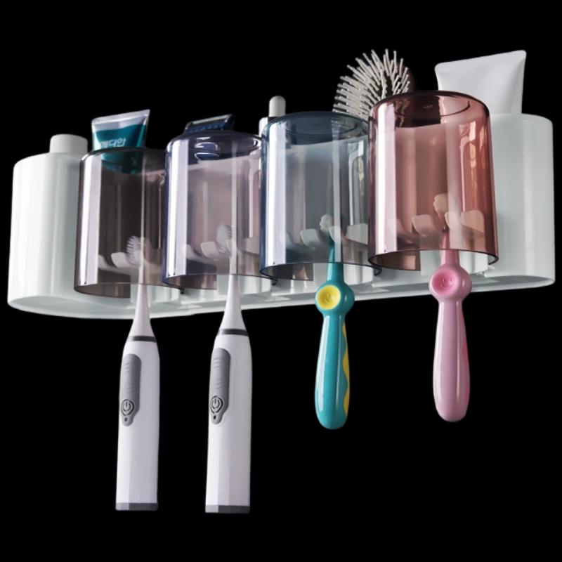 ShuangQing Adhesive Wall-Mounted Toothbrush Holder