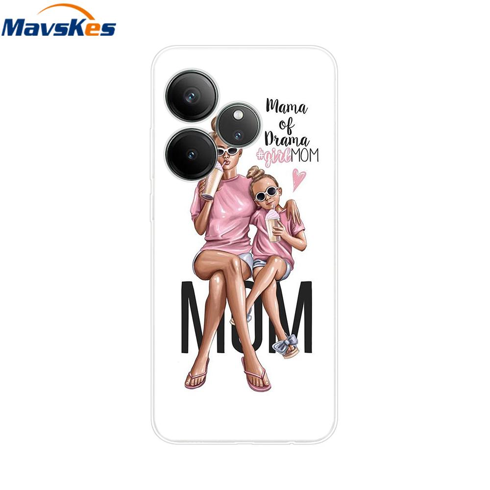 For Realme GT 6T Case Soft TPU Clear Painted Back Cover For Realme GT 6 Case GT6 6T Transparent Bumper RealmeGT6 Cute Protector