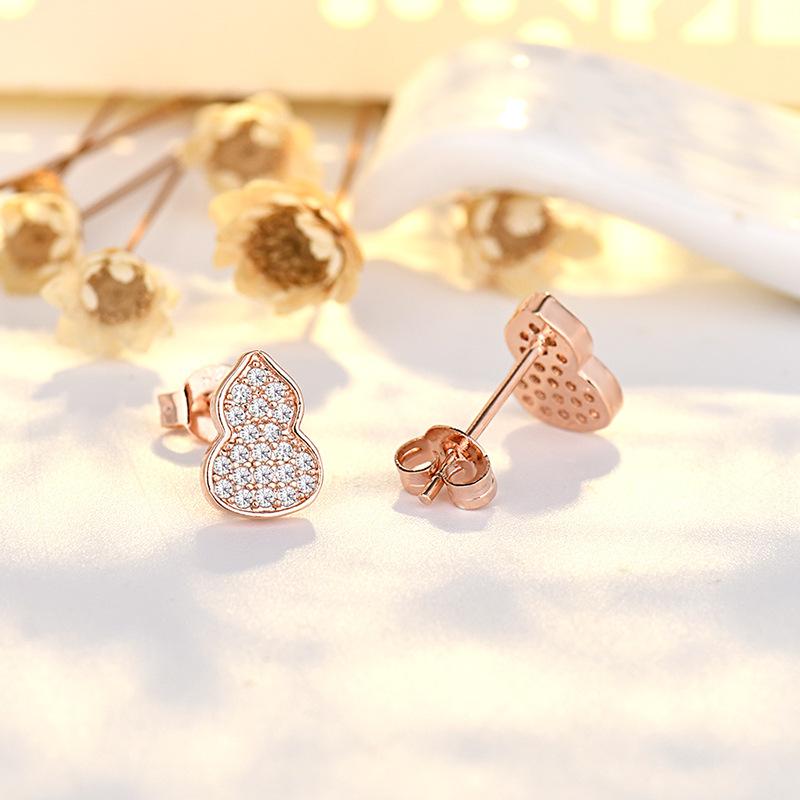 Kirin Gourd Full of Diamond Earrings for Women with High-end Niche Temperament Earrings