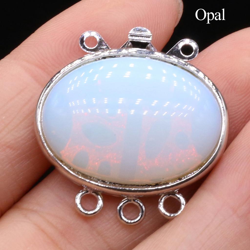 1 szt., Boho Ręcznie Robiony Owalny Wisiorek z Naturalnego Kamienia, Zawieszki-Konektory do DIY Naszyjnika, Bransoletki, Bransoletki na Kostkę, Akcesoria, Tworzenie Biżuterii, Unikalne Prezenty Świąteczne