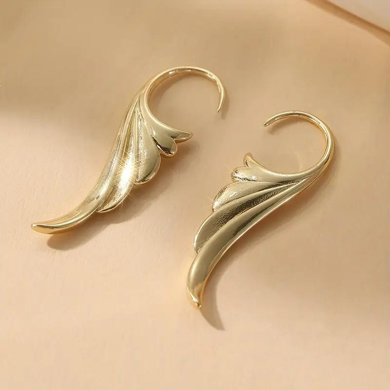 Chic Angle Wing Design Drop Earrings for Women Minimalist Silver Color/Gold Color Feather Dangle Earrings Fashion Jewelry