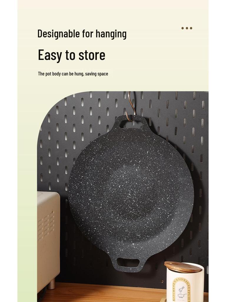 Portable Non-stick Korean BBQ Griddle - Outdoor Camping Stove Top Round Teppanyaki Grill Pan