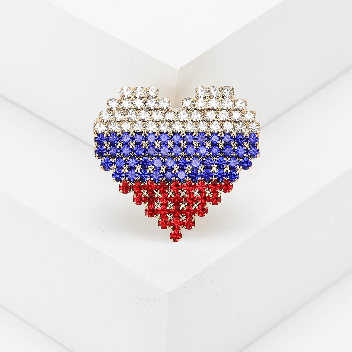

Творческая мода личность стразы любовь флаг брошь одежда брошь американский значок на булавке
