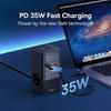 Baseus 35W Fast Charger 7 In 1 Power Strip Desktop Charging Station With 1200J Surge Protector Digital Display For iPhone Xiaomi
