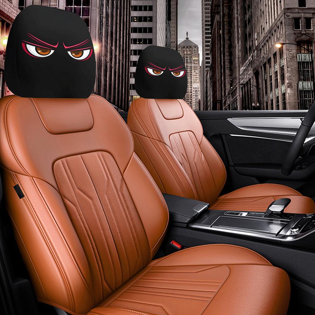 Car Headrest Covers 2 Pieces Dirt-Proof Covers With Big Eyes Design Elastic Protector For Automotive SUV Truck Vehicle Interior