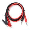 P1040  2Pcs Silicone Banana Plug Crocodile Clip Test Probe   Testing Cables