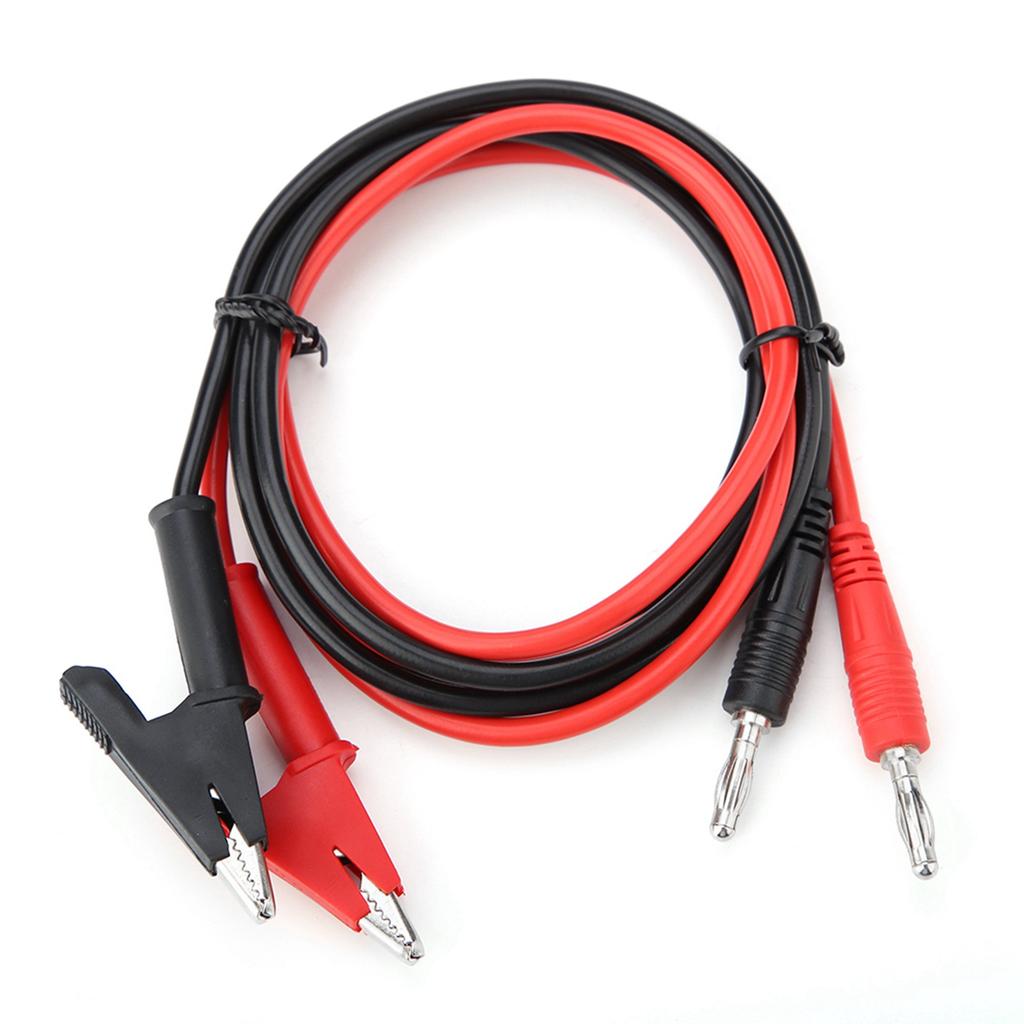 P1040  2Pcs Silicone Banana Plug Crocodile Clip Test Probe   Testing Cables