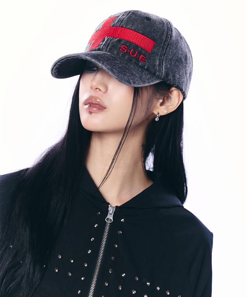 SETUP-EXE Cross Logo Ball Cap / Black Denim