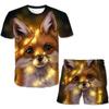 Neonati maschi Abbigliamento Animali gatto 3D T-shirt Set Estate Bambini Abbigliamento casual Set di cartoni animati per ragazzi Ragazze 1-14 anni Vestito per bambini