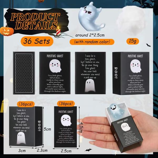 Glow In the Dark Mini Ghost Figures with Box,Nightlight Ghost Model
