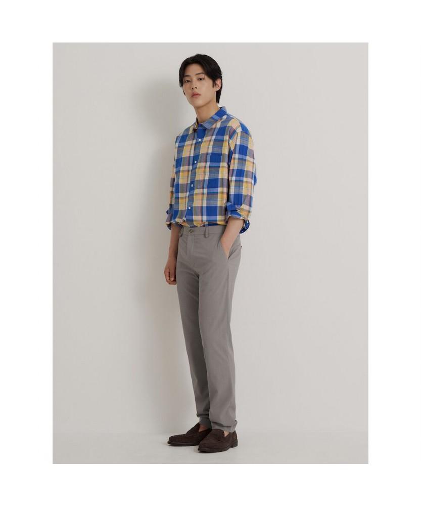 Binpolmen Wool Blend Seersucker Slim Pants Beige