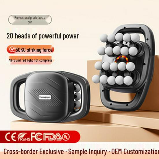 16-Head LCD Fascia Gun: High-Frequency Muscle Relaxation Massager for Waist and Back