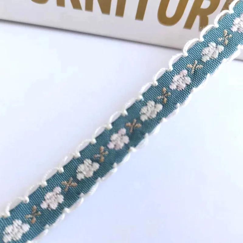 1cm Wide 22yard Ethnic Embroidery Lace Trim Countryside Style Ethnic Woven Ribbon Decoration Small Floral Clothing Accessory