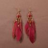 Ethnic Style Super Fairy Feather Earrings with No Piercings, Bohemian Style Long Style, High-end New Chinese Style Earrings Clips for Women