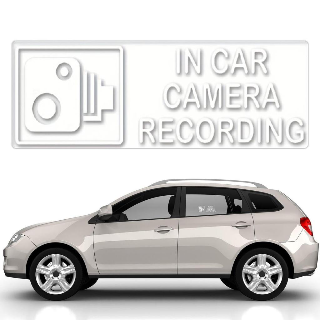 Car Camera Decal, Camera Warning Security Decal - Car Security Sticker with Surveillance Warning