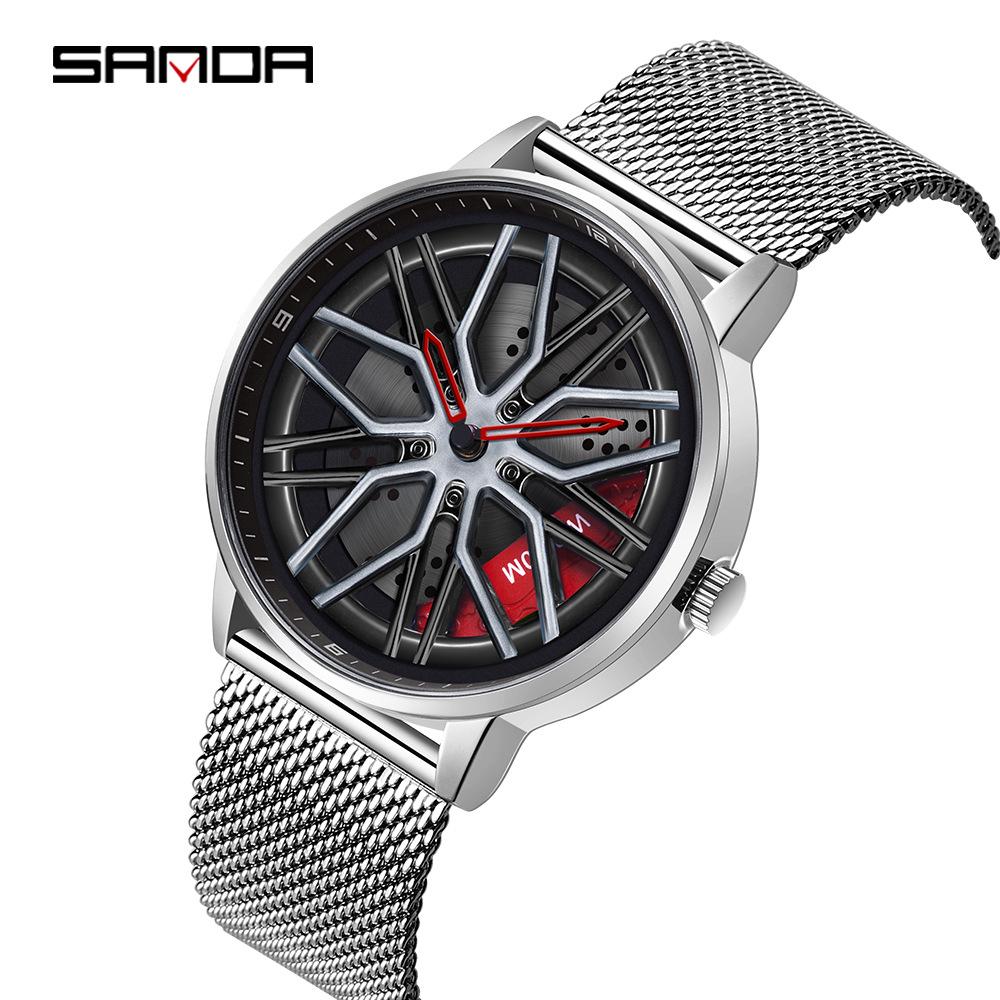 Sanda Meilleure Vente 1088 Montre pour Adolescent: Personnalisé, Cadran Rotatif 3D, Tendance, Quartz Étanche.